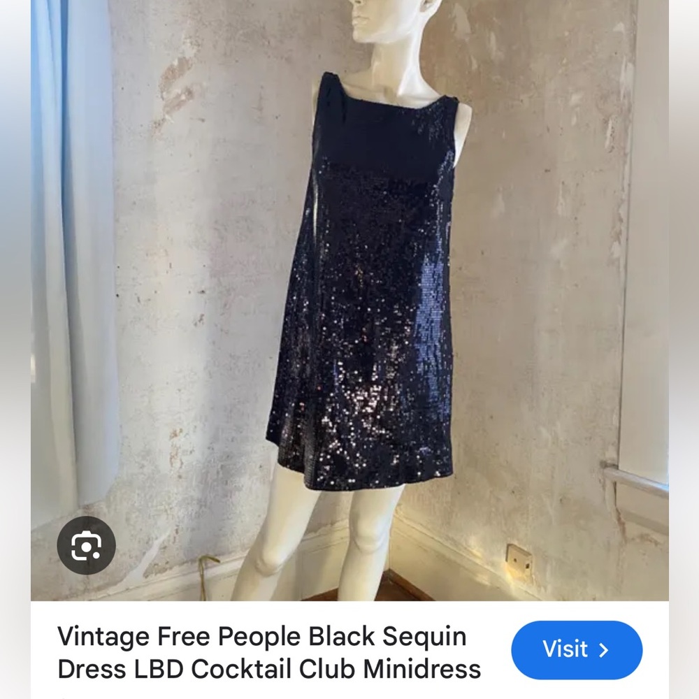 Free People Black Sequin Mini Dress